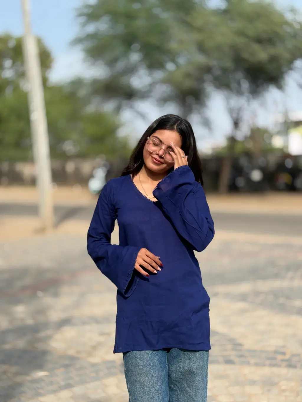 नूर – INK BLUE SHORT KURTI