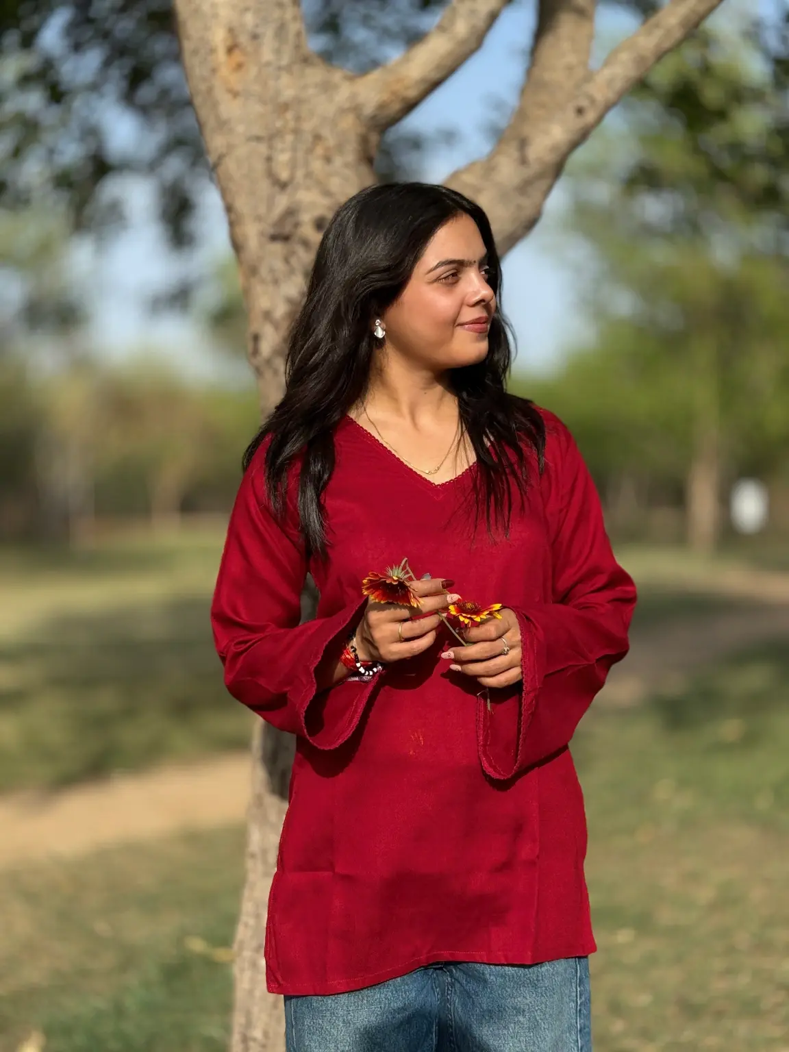 नूर - MAROON SHORT KURTI